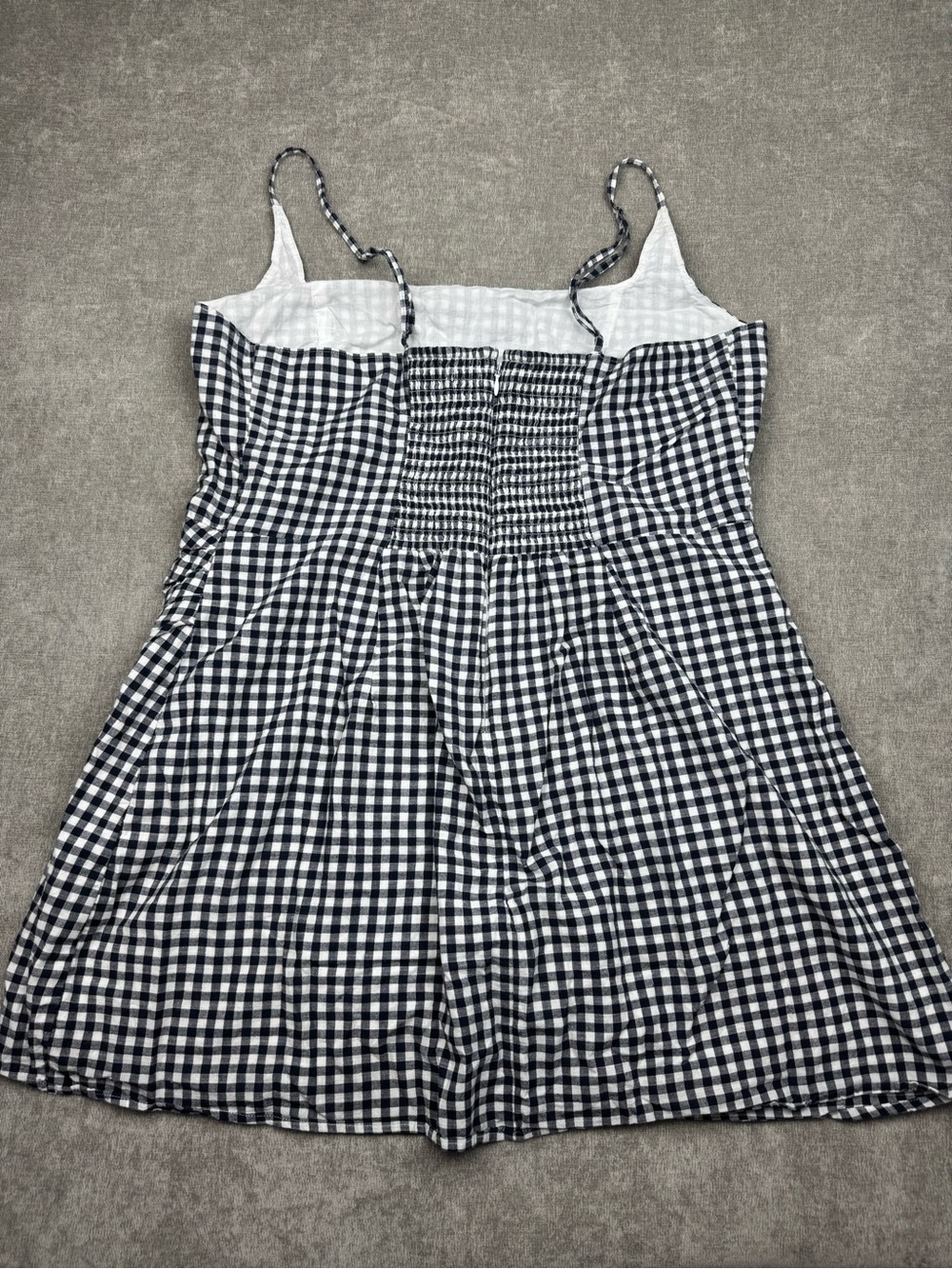 Abercrombie & Fitch Gingham Spaghetti-Strap Mini Dress Navy Women’s XL - Picture 6 of 12
